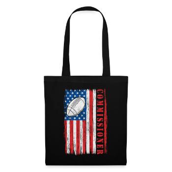 Commissioner Fantasy Football USA Flag Funny - Tote Bag - black - Front