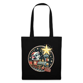 Christmas Model Train Mouse Star Kids Cute - Tote Bag - black - Front