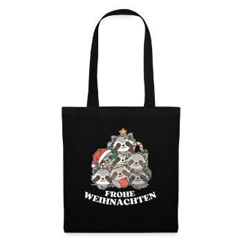Merry Christmas Raccoon Christmas Eve Raccoons - Tote Bag - black - Front