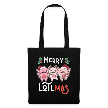 Merry Lotlmas Pun Axolotl Christmas - Tote Bag - black - Front