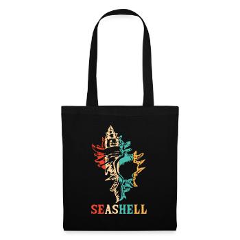 Sac à coquillages rétro Bivalvia Seashell - Sac en tissu - noir - Devant