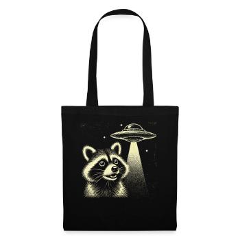 raton laveur mystique avec vaisseau spatial et étoiles - Sac en tissu - noir - Devant