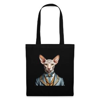 Sphynx élégant - Sac en tissu - noir - Devant