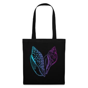 Sac à coquillages Bivalvia Shell Hunter Seashell - Sac en tissu - noir - Devant