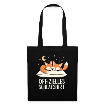 Offizielles Schlafshirt Wüsten Fennek Fuchs Paar - Stoffbeutel - Schwarz - Vorne