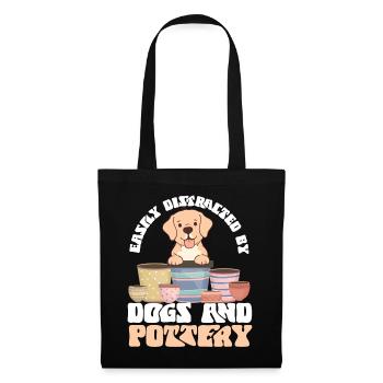poterie céramique artiste chien facilement - Sac en tissu - noir - Devant