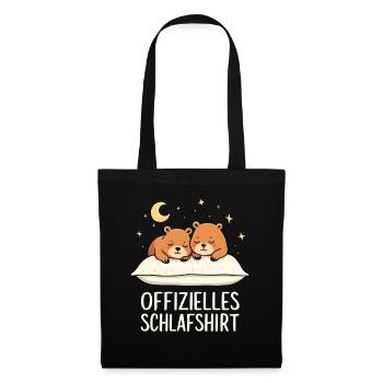 Offizielles Schlafshirt Capybaras Capybara Paar - Stoffbeutel - Schwarz - Vorne