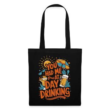 Day Drinking Funny Humor Quote Retro Style - Tote Bag - black - Front
