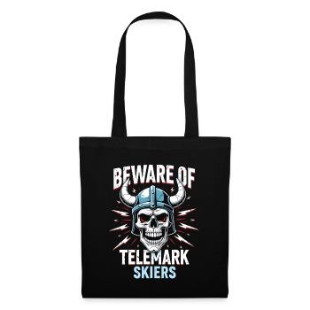 Skull Telemark Ski Heel Free Free Heel Touring Ski - Tote Bag - black - Front