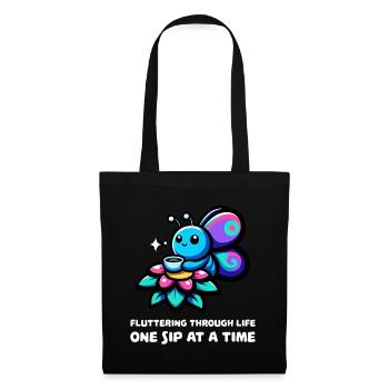 Voltigeant dans la vie Café Papillon - Sac en tissu - noir - Devant