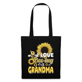 Ich Liebe Imkerin Oma Sein Mit Sonnenblume - Stoffbeutel - Schwarz - Vorne
