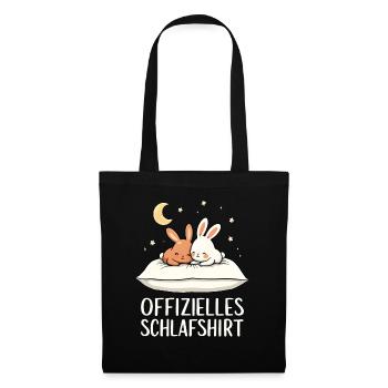 Offizielles Schlafshirt Hasen Hase Paar - Stoffbeutel - Schwarz - Vorne