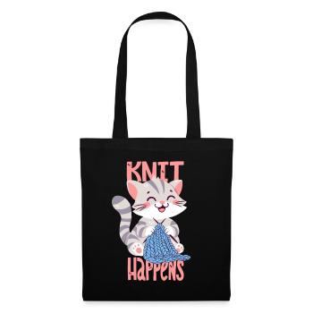 Knit Happens - Tote Bag - black - Front