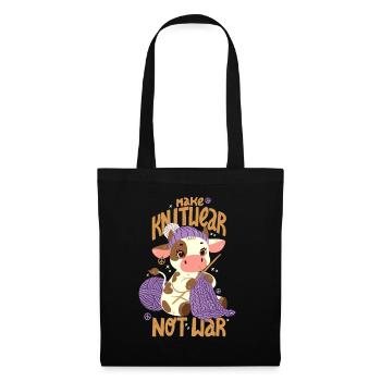 More knitting instead of war - Tote Bag - black - Front