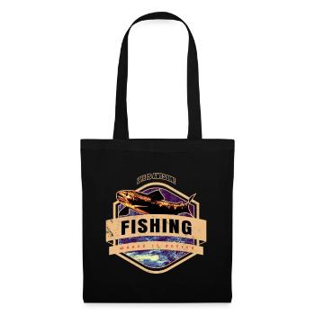 La vie est belle, la pêche la rend meilleure - Angler Spr - Sac en tissu - noir - Devant