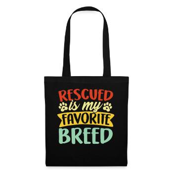 Rescued Is My Favorite Breed Retro Foster Animal - Tote Bag - black - Front