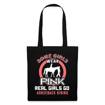 Horseback Riding Real Girls Go Horseback Riding - Tote Bag - black - Front