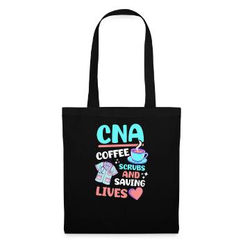 CNA-Krankenschwester CNA: Kaffee, Peelings und die Rettung von Leben - Stoffbeutel - Schwarz - Vorne