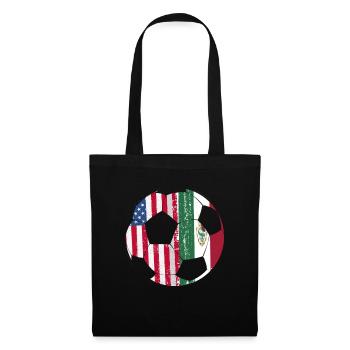 Mexique Mexique Cadeau mexicain Flag Football - Sac en tissu - noir - Devant