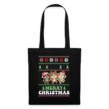 Joyeux Noël rétro moche noël - Sac en tissu - noir - Devant