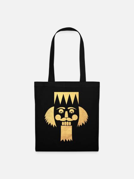 Nussknacker Gold Weihnachten Deko Advent Xmas - Stoffbeutel - Schwarz