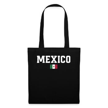 Mexiko Mexico Mexikaner Geschenk Flagge Fußball - Stoffbeutel - Schwarz - Vorne