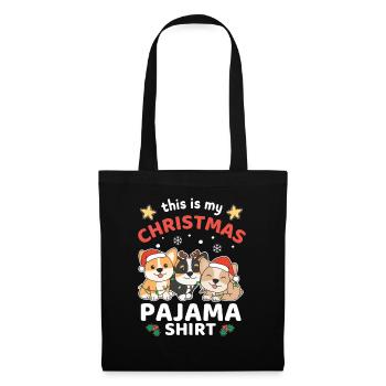 Corgi Pyjama de Noël Chiens - Sac en tissu - noir - Devant