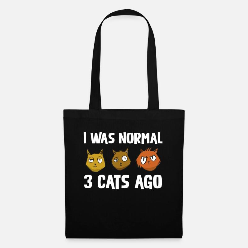 Ich War Vor 3 Katzen Normal Lustiges Katzenmotiv - Stoffbeutel - Schwarz