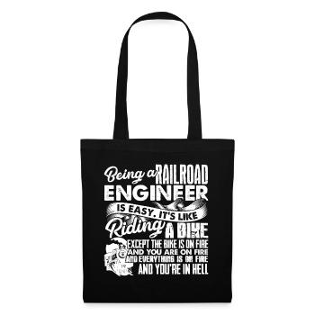 Railroad Engineer Railroad Engineer Is Easy - Tote Bag - black - Front