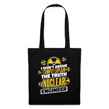 Ich erkläre einfach die Wahrheit Energie Uran Atomkraft - Stoffbeutel - Schwarz - Vorne