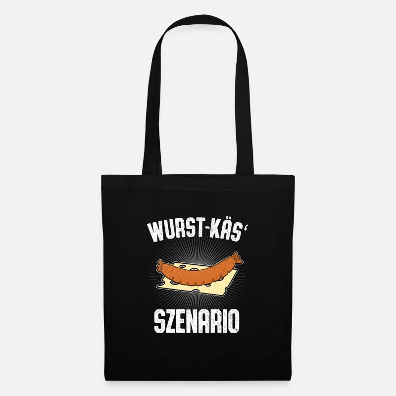 Wurst-Käs‘ Szenario Bratwurst Käse Wortspiel Spaß - Stoffbeutel - Schwarz