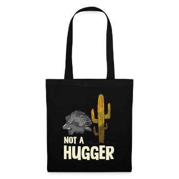 Porcupine Humor "Not A Hugger" Cactus - Tote Bag - black - Front