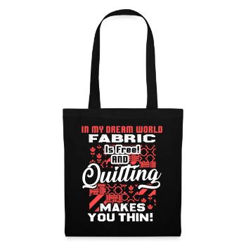 Quilting Makes You Thin - Tote Bag - black - Front