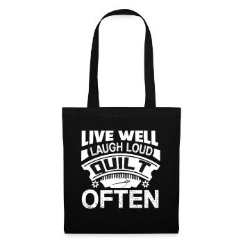 Quilting Live Well Laugh Loud Quilt Often - Tote Bag - black - Front