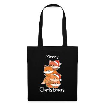 Fox Christmas Tree Christmas Animals Foxes - Tote Bag - black - Front