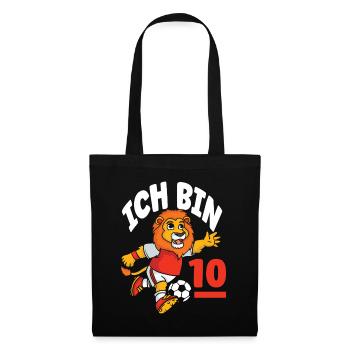 Funny Lion Football I'm 10 Children's Birthday - Tote Bag - black - Front