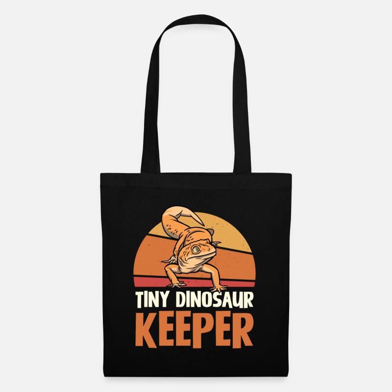 Tiny Dinosaur Keeper Retro Style - Stoffbeutel - Schwarz