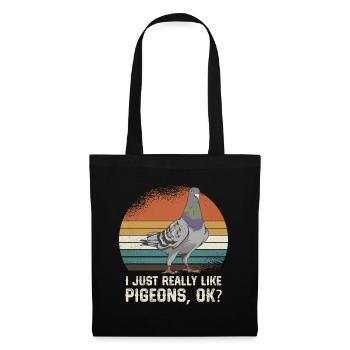 J’aime juste les pigeons, d’accord ? - Sac en tissu - noir - Devant