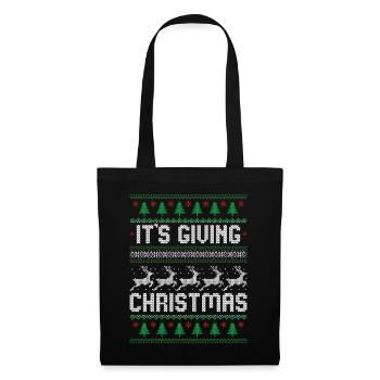 Es ist das Schenken von Weihnachten - Stoffbeutel - Schwarz - Vorne