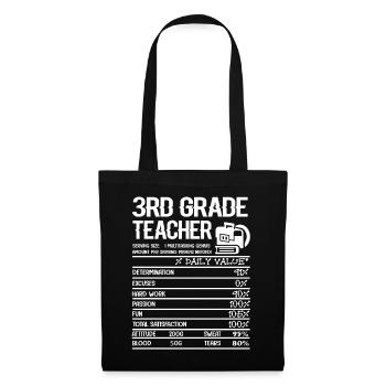3rd Grade Teacher 3rd Grade Teacher Facts - Tote Bag - black - Front