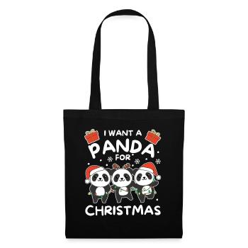 I want a panda for Christmas cute pandas - Tote Bag - black - Front