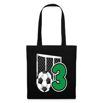 Football Birthday 3 Year Old Children's Birthday Party - Tote Bag - black - Front