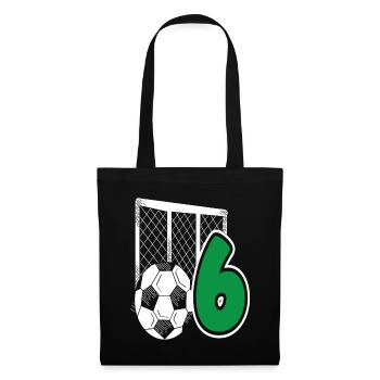 Fête d’anniversaire des enfants de football de 6 ans - Sac en tissu - noir - Devant