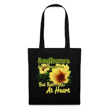 Sunflower And Sunshine Bad Ass At Heart - Tote Bag - black - Front