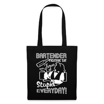 Bartender Fighting The Forces Of Stupid Everyday - Tote Bag - black - Front