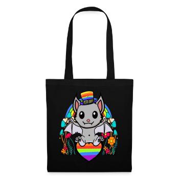 LGBT Gay Pride Bat Rainbow Flag - Tote Bag - black - Front