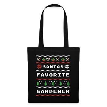 Santas Lieblingsgärtner Weihnachten Motiv - Stoffbeutel - Schwarz - Vorne