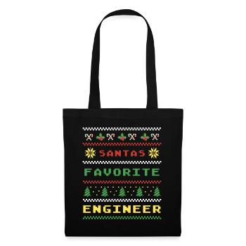 Motif ingénieur de Noël - Sac en tissu - noir - Devant