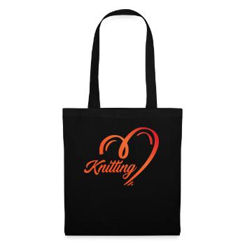Knitting Heart Illustration for Creatives - Tote Bag - black - Front