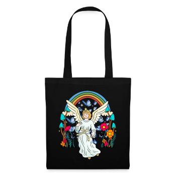 Rainbow Angel Guardian Angel Butterflies Flower - Tote Bag - black - Front